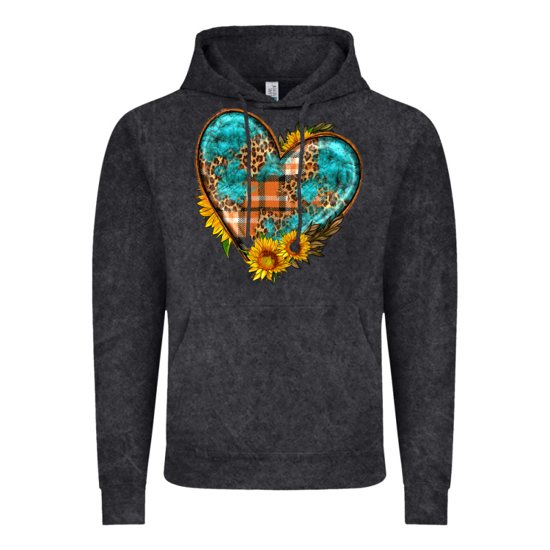 Fall Pattern Heart With Sunflower Vintage Hoodie by HRA Design Shop | Teevron