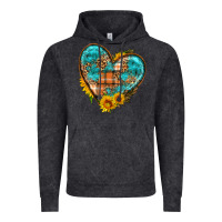 Vintage Black fall pattern heart with sunflower Vintage Hoodie - HRA Design Shop
