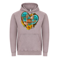 Vintage Zinc fall pattern heart with sunflower Vintage Hoodie - HRA Design Shop