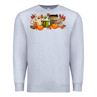 Heather Grey pumpkin spice Premium Sweatshirt - MaliasSmallBusiness