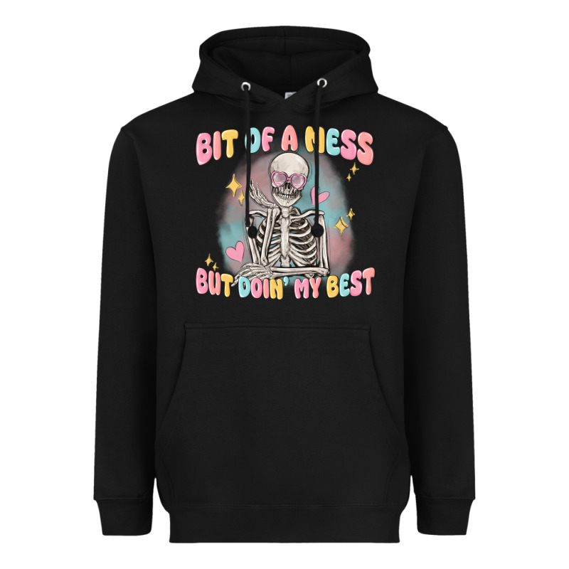 Bit Of A Mess But Doing My Best Heavyweight Hoodie by MaliasSmallBusiness | Teevron