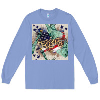 Colony Blue statue of liberty leopard Long Sleeve Tee - BundleAndBundleShop