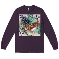 Plum statue of liberty leopard Long Sleeve Tee - BundleAndBundleShop
