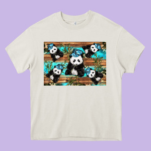 Camouflage Baby Panda Heavy Core Tee Designed By Artiststas