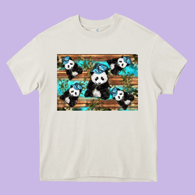 Camouflage Baby Panda Heavy Core Tee Designed By Artiststas