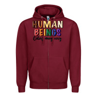 Burgundy human beings colors may vary Zipper Hoodie - MaliasSmallBusiness