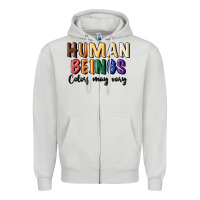 Dove Grey human beings colors may vary Zipper Hoodie - MaliasSmallBusiness
