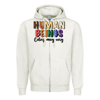 Oatmeal Heather human beings colors may vary Zipper Hoodie - MaliasSmallBusiness
