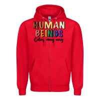 Red human beings colors may vary Zipper Hoodie - MaliasSmallBusiness