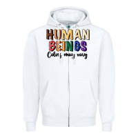 White human beings colors may vary Zipper Hoodie - MaliasSmallBusiness