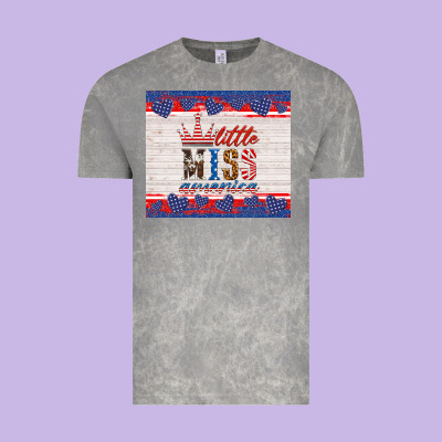 4th Of July Little Miss America Vintage Tee Designed By Hra Design Shop