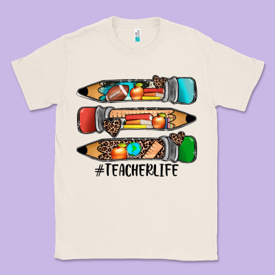 #teacherlife Pencils Classic Tee Designed By Jahusdesignshop