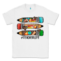 White #teacherlife pencils Classic Tee - JahusDesignShop