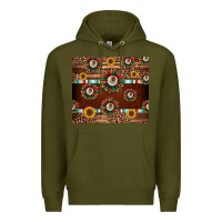 Army Green seamless mexican sunflower tumbler design Premium Hoodie - Jasminsmagicworld