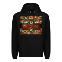Black seamless mexican sunflower tumbler design Premium Hoodie - Jasminsmagicworld