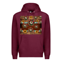 Burgundy seamless mexican sunflower tumbler design Premium Hoodie - Jasminsmagicworld