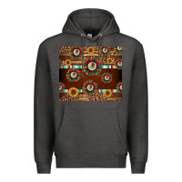 Charcoal Heather seamless mexican sunflower tumbler design Premium Hoodie - Jasminsmagicworld