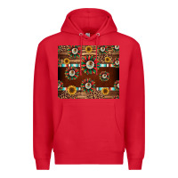 Red seamless mexican sunflower tumbler design Premium Hoodie - Jasminsmagicworld