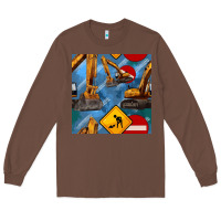 Chestnut excavator seamless pattern Long Sleeve Tee - BundleAndBundleShop