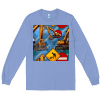 Colony Blue excavator seamless pattern Long Sleeve Tee - BundleAndBundleShop