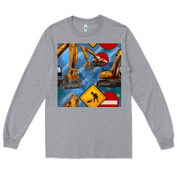 Heather Grey excavator seamless pattern Long Sleeve Tee - BundleAndBundleShop