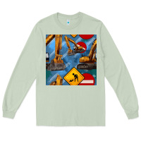 Matcha excavator seamless pattern Long Sleeve Tee - BundleAndBundleShop