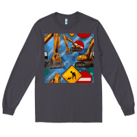 Smoke excavator seamless pattern Long Sleeve Tee - BundleAndBundleShop
