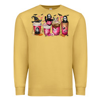 Antique Gold Scream Coffee Cups Premium Sweatshirt - MaliasSmallBusiness