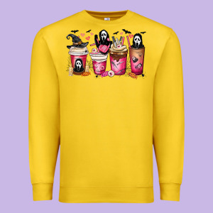 Scream Coffee Cups Premium Sweatshirt Designed By Maliassmallbusiness