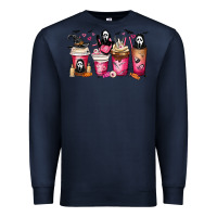 Navy Scream Coffee Cups Premium Sweatshirt - MaliasSmallBusiness