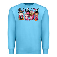 Ocean Blue Scream Coffee Cups Premium Sweatshirt - MaliasSmallBusiness