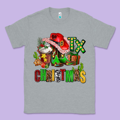 Tx Christmas Cowgirl Classic Tee Designed By Adodesignshop
