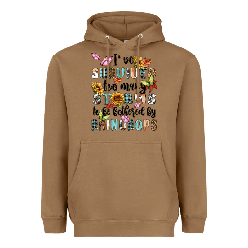 Ive Survived Too Many Storms To Bebothered By Rain Heavyweight Hoodie by MaliasSmallBusiness | Teevron