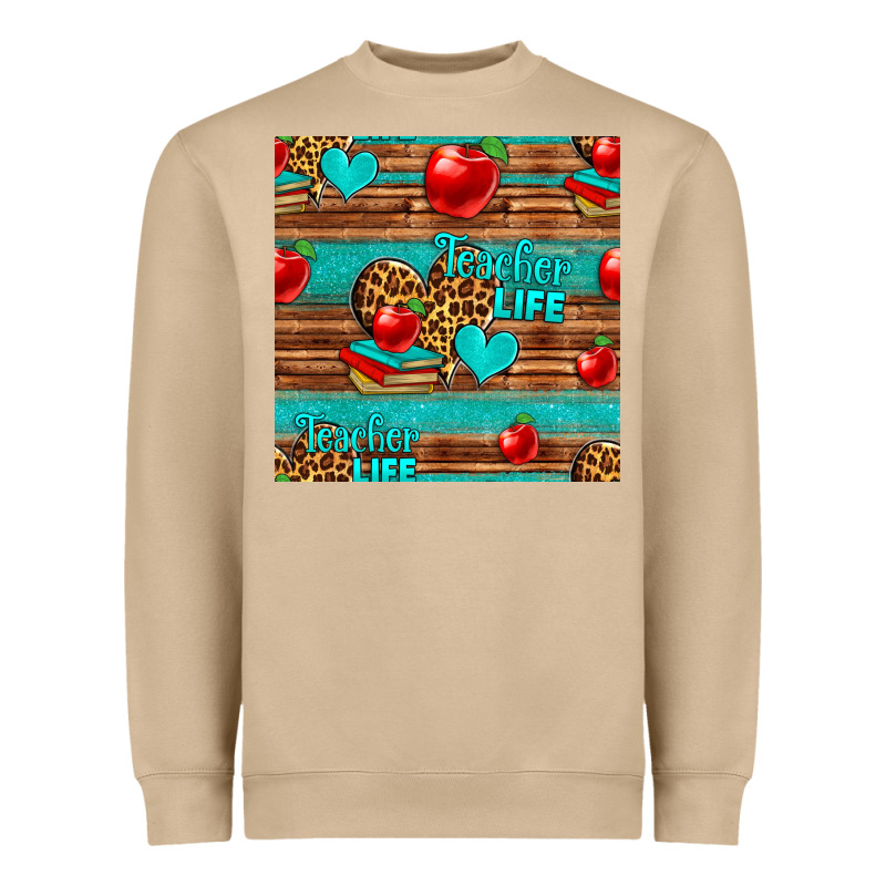 Teacher Life Seamless Pattern Heavyweight Sweatshirt by HRA Design Shop | Teevron