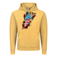 Vintage Mustard American lightning bolt Vintage Hoodie - Neo Western
