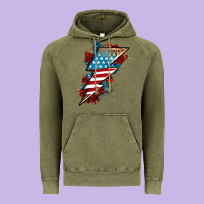 American Lightning Bolt Vintage Hoodie Designed By Neo Western