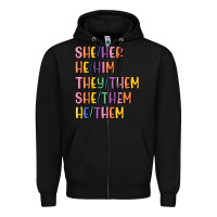 Black lgbtq pronouns Zipper Hoodie - MaliasSmallBusiness