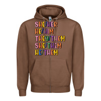 Chestnut lgbtq pronouns Zipper Hoodie - MaliasSmallBusiness