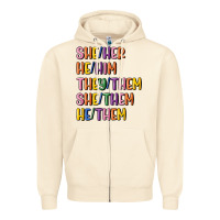 Sandshell lgbtq pronouns Zipper Hoodie - MaliasSmallBusiness