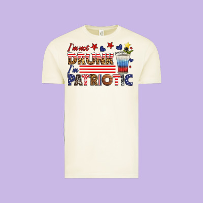 I'm Not Drunk I'm Patriotic Vintage Tee Designed By Hra Design Shop