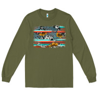 Army Green serape cowhide sunflower background Long Sleeve Tee - AdoDesignShop