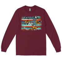 Burgundy serape cowhide sunflower background Long Sleeve Tee - AdoDesignShop