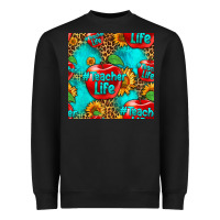 Black teacher apple seamless pattern Heavyweight Sweatshirt - HRA Design Shop