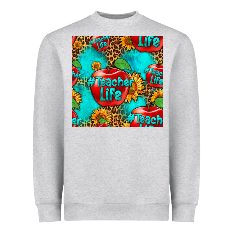 Teacher Apple Seamless Pattern Heavyweight Sweatshirt by HRA Design Shop | Teevron