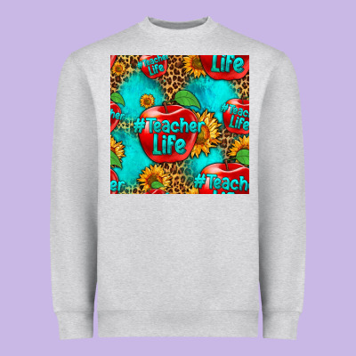 Teacher Apple Seamless Pattern Heavyweight Sweatshirt Designed By Hra Design Shop
