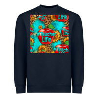 Navy teacher apple seamless pattern Heavyweight Sweatshirt - HRA Design Shop