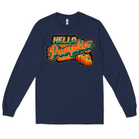 Navy hello pumpkin black Long Sleeve Tee - JahusDesignShop