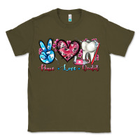 Army Green peace love dental Classic Tee - AdoDesignShop