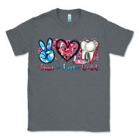 Charcoal Heather peace love dental Classic Tee - AdoDesignShop