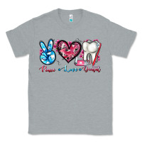 Heather Grey peace love dental Classic Tee - AdoDesignShop